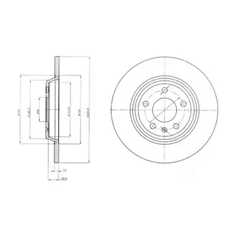 Jeu de 2 disques de frein arrière DELPHI BG4081