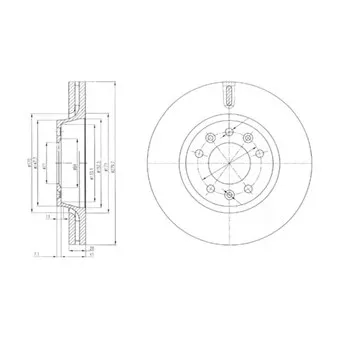 Jeu de 2 disques de frein avant DELPHI BG4084