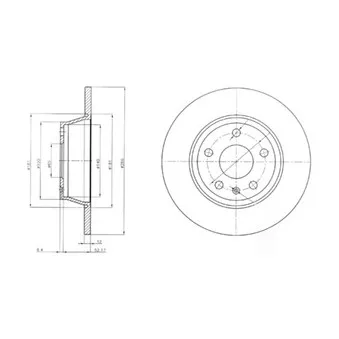 Jeu de 2 disques de frein arrière DELPHI BG4089