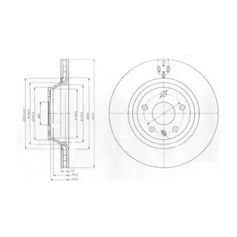 Jeu de 2 disques de frein arrière DELPHI BG4090
