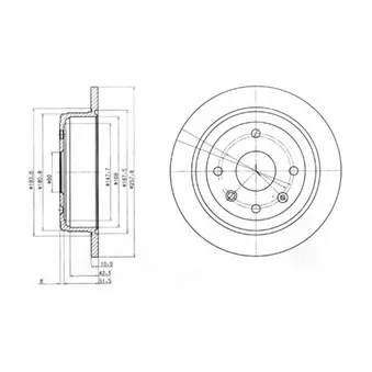 Jeu de 2 disques de frein arrière DELPHI BG4091