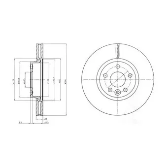 Jeu de 2 disques de frein avant DELPHI BG4094C