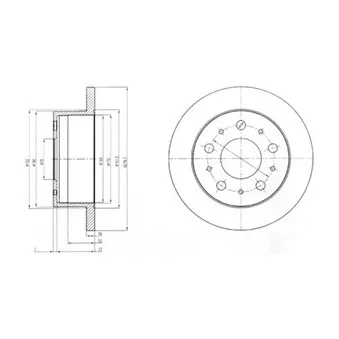 Jeu de 2 disques de frein arrière DELPHI BG4099