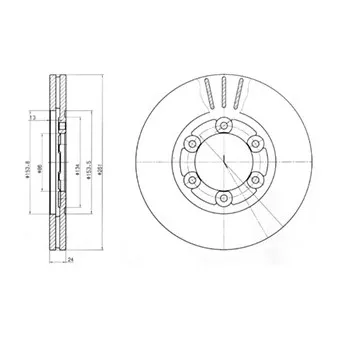 Jeu de 2 disques de frein avant DELPHI BG4104