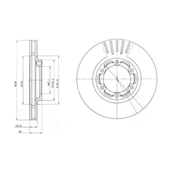 Jeu de 2 disques de frein avant DELPHI
