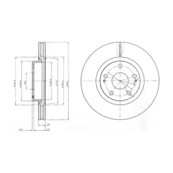 Jeu de 2 disques de frein avant DELPHI BG4113