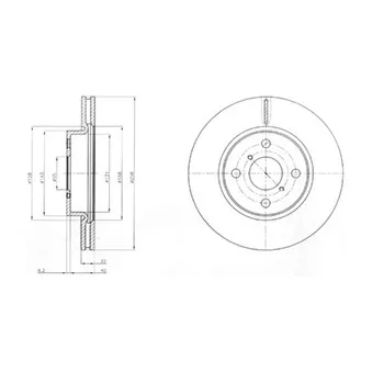 Jeu de 2 disques de frein avant DELPHI BG4116