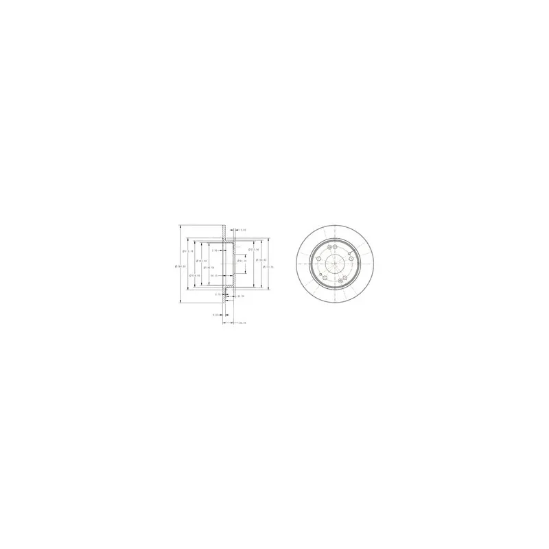 Jeu de 2 disques de frein arrière DELPHI BG4118C
