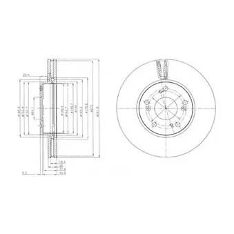Jeu de 2 disques de frein avant DELPHI BG4119