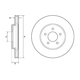 Jeu de 2 disques de frein avant DELPHI