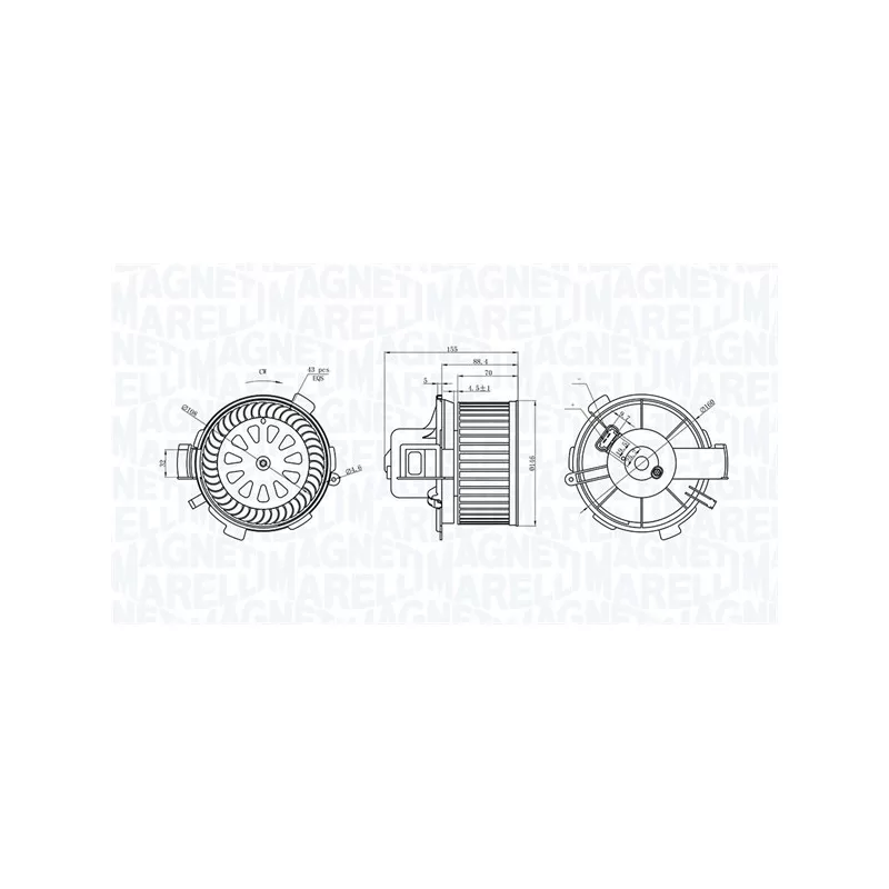 Pulseur d'air habitacle MAGNETI MARELLI 069412226010