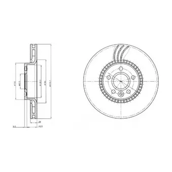 Jeu de 2 disques de frein avant DELPHI BG4123