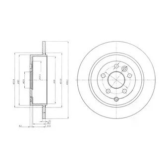 Jeu de 2 disques de frein arrière DELPHI