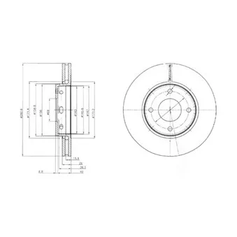 Jeu de 2 disques de frein avant DELPHI BG4127
