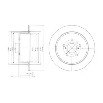 Jeu de 2 disques de frein arrière DELPHI BG4129