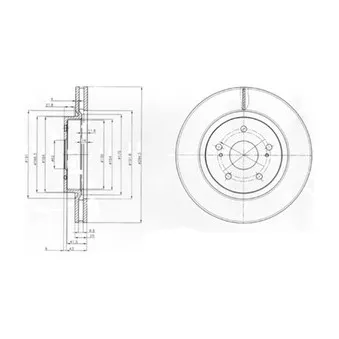 Jeu de 2 disques de frein avant DELPHI