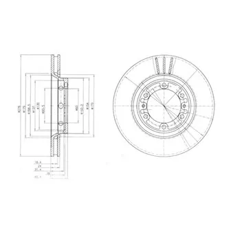 Jeu de 2 disques de frein avant DELPHI