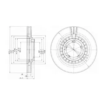 Jeu de 2 disques de frein avant DELPHI