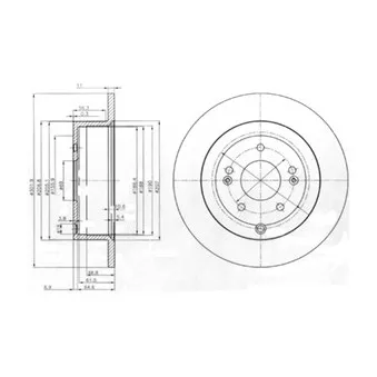 Jeu de 2 disques de frein arrière DELPHI BG4136