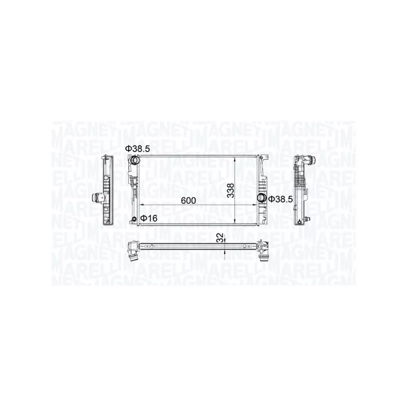 Radiateur, refroidissement du moteur MAGNETI MARELLI 350213202200