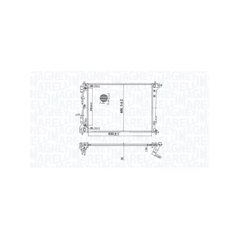 Radiateur, refroidissement du moteur MAGNETI MARELLI 350213204800
