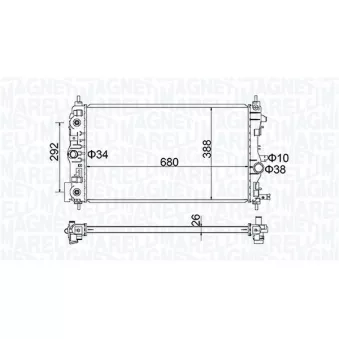 Radiateur, refroidissement du moteur MAGNETI MARELLI 350213206400
