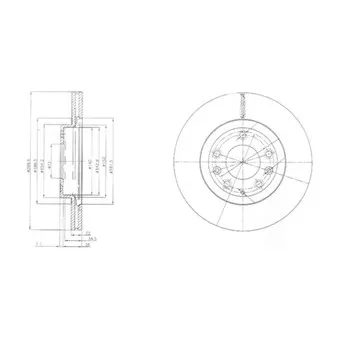 Jeu de 2 disques de frein avant DELPHI