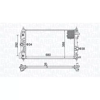 Radiateur, refroidissement du moteur MAGNETI MARELLI 350213206600