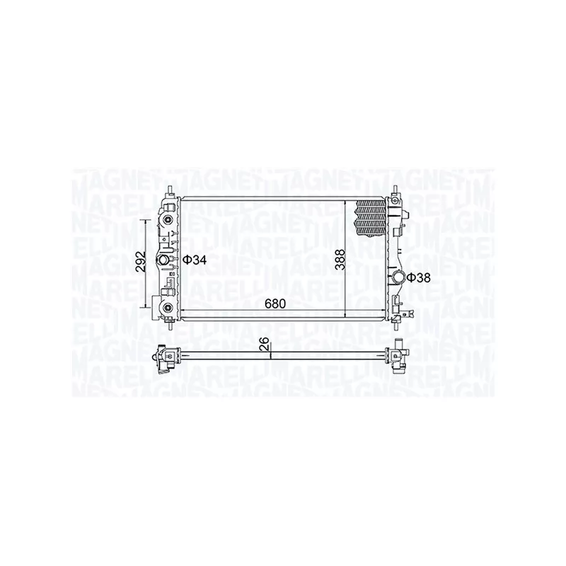 Radiateur, refroidissement du moteur MAGNETI MARELLI 350213206600