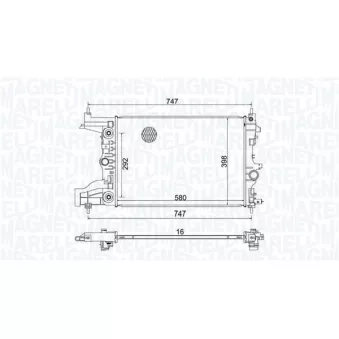 Radiateur, refroidissement du moteur MAGNETI MARELLI 350213206100