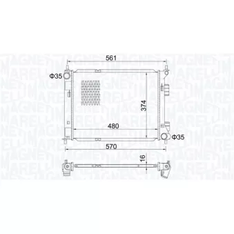 Radiateur, refroidissement du moteur MAGNETI MARELLI