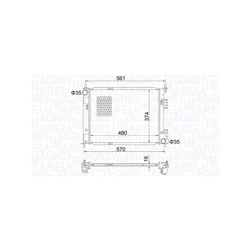 Radiateur, refroidissement du moteur MAGNETI MARELLI 350213204500