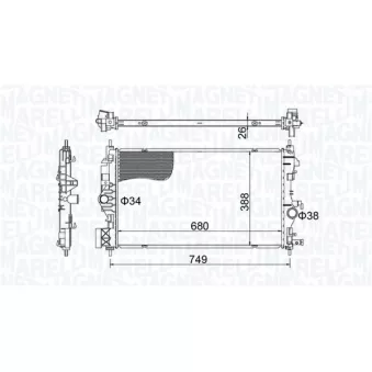 Radiateur, refroidissement du moteur MAGNETI MARELLI 350213206300