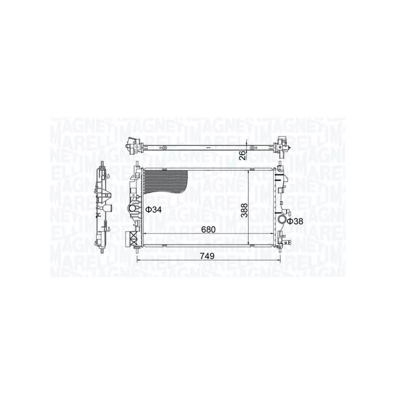 Radiateur, refroidissement du moteur MAGNETI MARELLI 350213206300