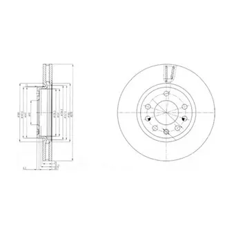 Jeu de 2 disques de frein avant DELPHI