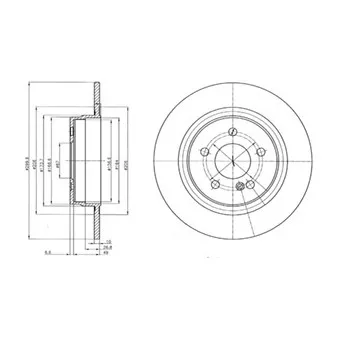 Jeu de 2 disques de frein arrière DELPHI BG4153