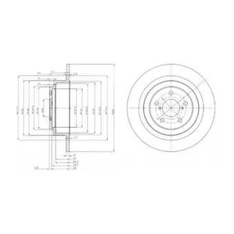 Jeu de 2 disques de frein arrière DELPHI BG4154