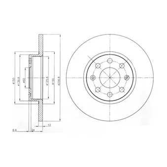 Jeu de 2 disques de frein avant DELPHI BG4155