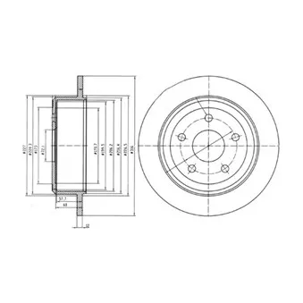 Jeu de 2 disques de frein arrière DELPHI BG4157