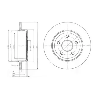 Jeu de 2 disques de frein arrière DELPHI