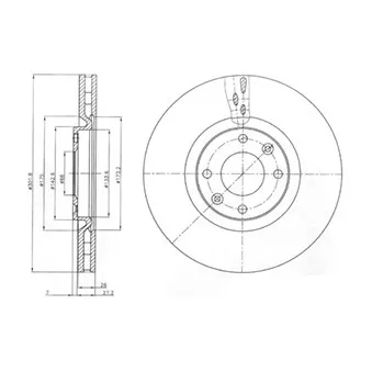 Jeu de 2 disques de frein avant DELPHI BG4166