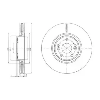 Jeu de 2 disques de frein avant DELPHI