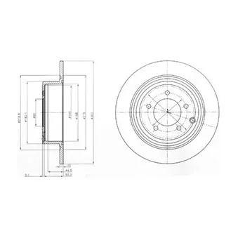Jeu de 2 disques de frein arrière DELPHI BG4169