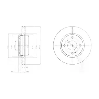 Jeu de 2 disques de frein avant DELPHI BG4170