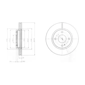 Jeu de 2 disques de frein avant DELPHI BG4170C