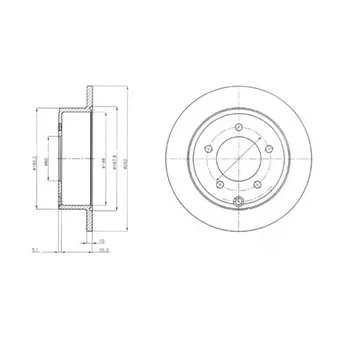 Jeu de 2 disques de frein arrière DELPHI BG4179