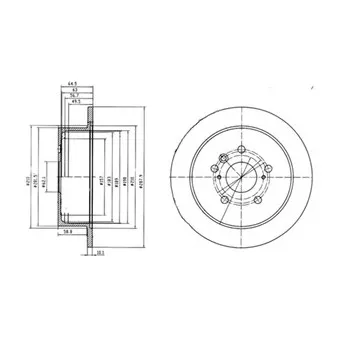 Jeu de 2 disques de frein arrière DELPHI BG4180