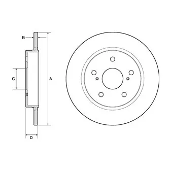 Jeu de 2 disques de frein arrière DELPHI BG4183