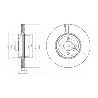 Jeu de 2 disques de frein avant DELPHI BG4184