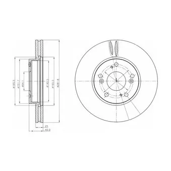 Jeu de 2 disques de frein avant DELPHI BG4186C